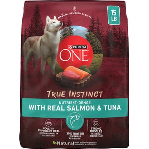 Purina ONE Natural True Instinct High Protein Real Salmon & Tuna Dry Dog Food, 15-lb bag