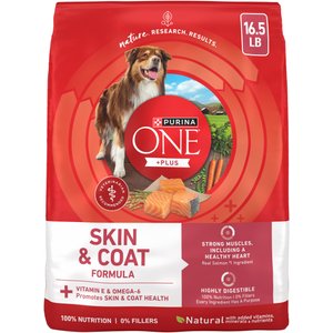 Purina ONE +Plus Natural Sensitive Stomach Skin & Coat Formula Dry Dog Food, 16.5-lb bag