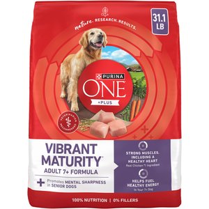 Purina ONE SmartBlend Vibrant Maturity 7+ Chicken Formula Adult Premium Dry Dog Food, 31.1-lb bag