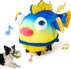 gerhui Drip Glue Pufferfish Plush Dog Toy, Colorful