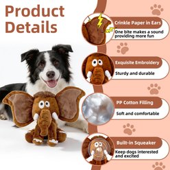 gerhui Bubble Mammoth Plush Dog Toy, Brown slide 2 of 7