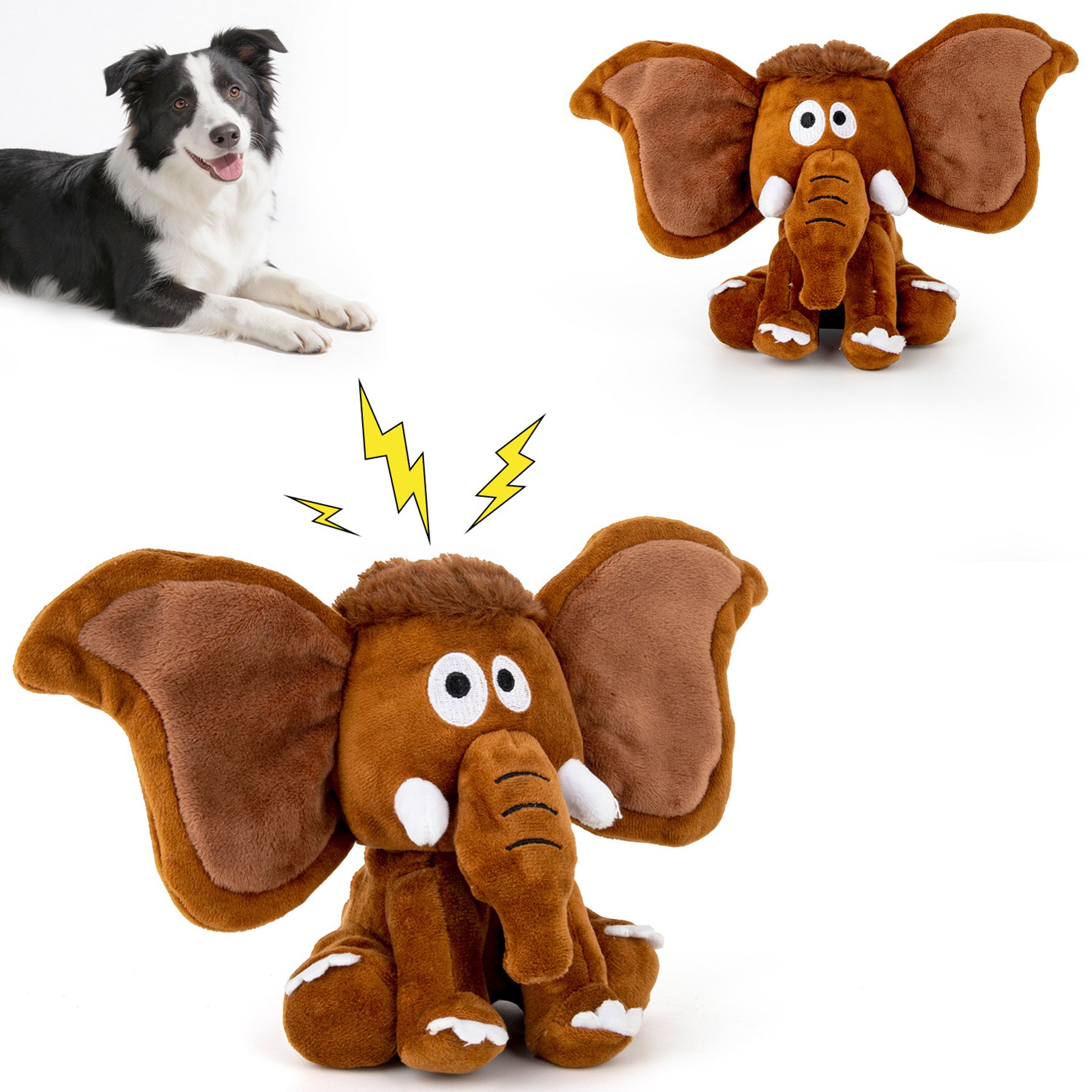 gerhui Bubble Mammoth Plush Dog Toy, Brown