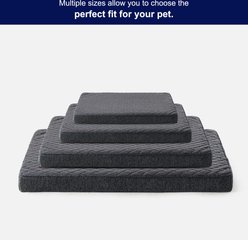 MIXJOY Rabbit Fur Quilted Orthopedic Pillowtop Removable Cover Pillow Dog & Cat Bed, Grey, Large slide 2 of 8