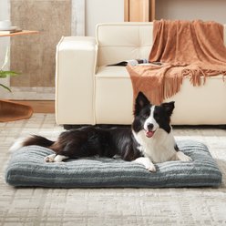 MIXJOY Non-Slip Bottom Thickened Design Soft Teddy Plush Fabric Machine Washable Pillow Dog Bed, Grey, Large slide 2 of 9