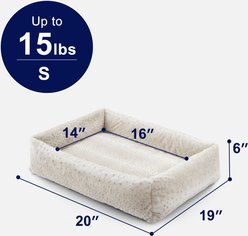 MIXJOY Thickened Rabbit Fur Removable Cover Plush Bolster Cuddler Dog & Cat Bed, White, Small slide 2 of 9
