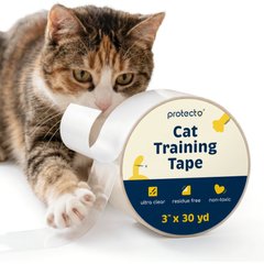 Protecto Double-Sided Clear Self-Adhesive Cat Training Tape, Clear, 3-in x 30-yd