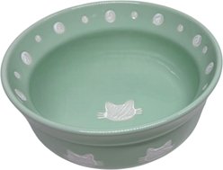 Signature Housewares Cat Head 5-in Ceramic Cat Bowl, Small, Mint slide 2 of 6