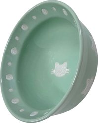 Signature Housewares Cat Head 5-in Ceramic Cat Bowl, Small, Mint