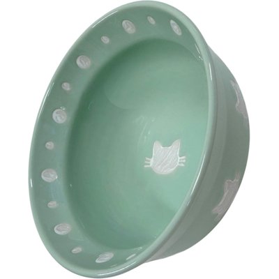 Signature Housewares Signature Housewares Cat Head 5-in Ceramic Cat Bowl, Small, Mint