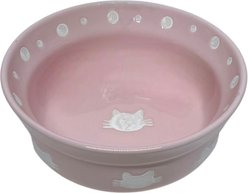 Signature Housewares Cat Head 5-in Ceramic Cat Bowl, Small, Pink