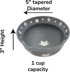 Signature Housewares Cat Head 5-in Ceramic Cat Bowl, Small, Gray slide 2 of 6
