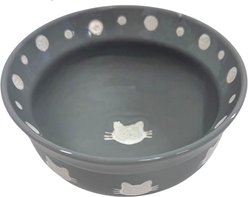 Signature Housewares Cat Head 5-in Ceramic Cat Bowl, Small, Gray slide 1 of 6
