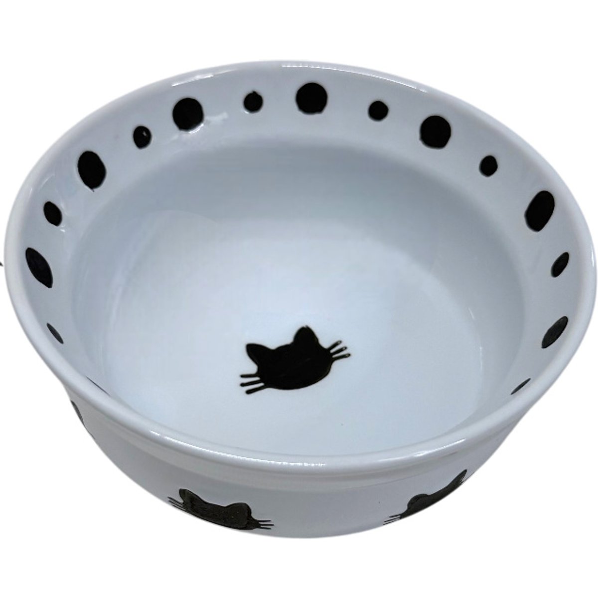 Signature Housewares Cat Head 5-in Ceramic Cat Bowl, Small, White