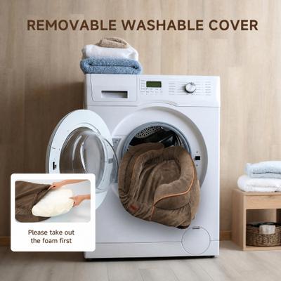 Show full view: Kylinsure Waterproof Orthopedic Bolster Dog & Cat Bed with Removable Cover, Brown, Medium slide 7 of 8