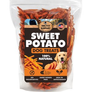 Brutus & Barnaby Single Ingredient Sweet Potato Fries Grain-Free Dehydrated Dog treats, 1lb bag
