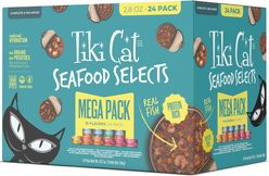 Tiki Cat Seafood Selects Mega Pack Grain-Free Wet Cat Food, 2.8-oz can, case of 24