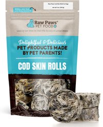 Raw Paws Cod Skin Rolls Dog Treats, 5-oz slide 1 of 6