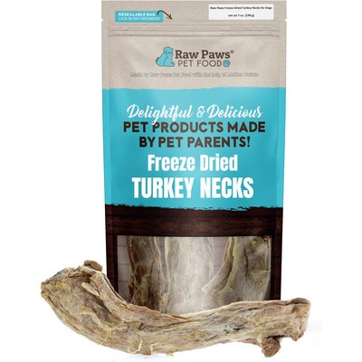 Raw Paws Raw Paws Turkey Neck Freeze-Dried Dog Treats, 7-oz bag