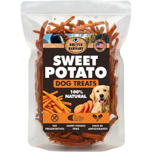 Brutus & Barnaby Single Ingredient Sweet Potato Fries Grain-Free Dehydrated Dog treats, 8-oz bag