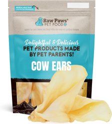 Raw Paws Natural Cow Ears Dog Chews, 5 count