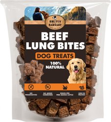 Brutus & Barnaby Single-Ingredient High Protein Beef Lung Bites Dehydrated Dog Treats, 16-oz bag