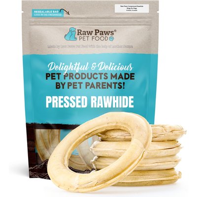 Raw Paws Raw Paws 6-inch Compressed Rawhide Ring Dog Chew Treats, 5 count