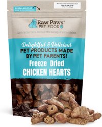Raw Paws Freeze-Dried Chicken Hearts for Dogs & Cats, 4-oz Whole