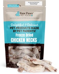 Raw Paws Freeze-Dried Chicken Necks for Dogs & Cats, 4-oz