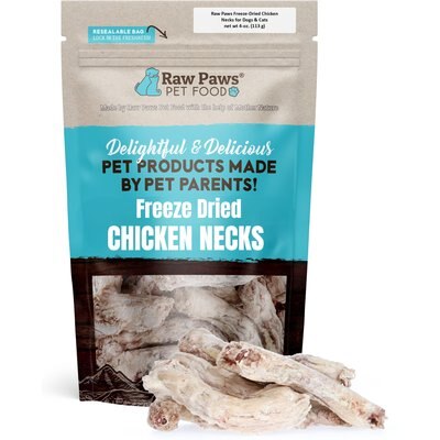 Raw Paws Raw Paws Chicken Neck Freeze-Dried Dog & Cat Treats, 4-oz bag