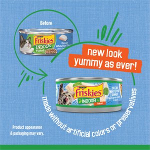 Friskies Indoor Flaked Ocean Whitefish Dinner Canned Cat Food, 5.5-oz, case of 24