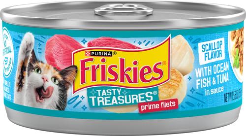 Friskies Tasty Treasures with Ocean Fish & Tuna & Scallop Flavor Wet Cat Food, 5.5-oz can, case of 24