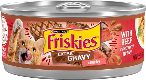 Friskies Extra Gravy Chunky with Beef in Savory Gravy Canned Cat Food