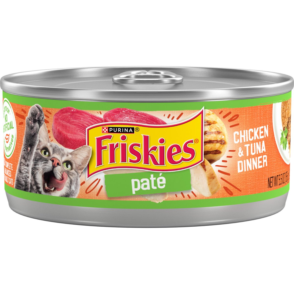 Friskies Classic Pate Chicken & Tuna Canned Cat Food, 5.5-oz, 24 ct