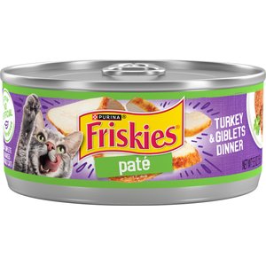 Friskies Classic Pate Adult Turkey & Giblets Dinner Canned Wet Cat Food, 5.5-oz, case of 24
