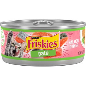 Friskies Pate Salmon Dinner Canned Cat Food, 5.5-oz, case of 24