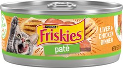 Friskies Classic Pate Liver & Chicken Dinner Canned Cat Food, 5.5-oz, case of 24