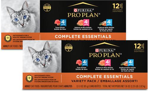 Show full view: Purina Pro Plan Seafood Favorites Variety Pack Canned Wet Cat Food, 3-oz, case of 24 slide 3 of 13