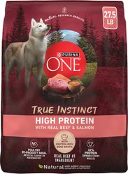 Purina ONE Natural High Protein True Instinct with Real Beef & Salmon Dry Dog Food, 27.5-lb bag