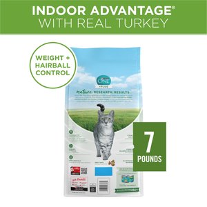 Purina ONE +Plus Indoor Advantage Adult Natural, Low Fat, Weight Control, Indoor Real Turkey Dry Cat Food, 7-lb bag