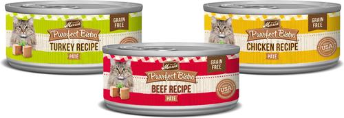 Merrick Purrfect Bistro Turkey, Beef & Chicken Recipe Variety Pack Grain-Free Pate Canned Cat Food, 3-oz, case of 24