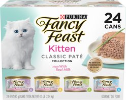 Fancy Feast Kitten Classic Pate Tender Poultry & Fish Variety Pack Canned Wet Cat Food 3-oz, case of 24 slide 1 of 8