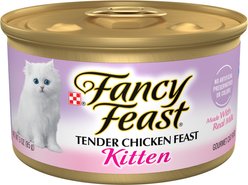 Fancy Feast Kitten Tender Chicken Feast Canned Cat Food, 3-oz can, case of 24