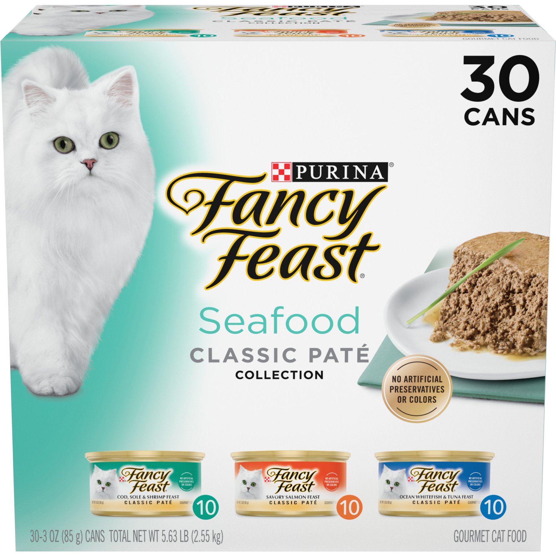 Fancy Feast Classic Seafood Feast Variety Pack Cat Food, 3-oz, 30 ct