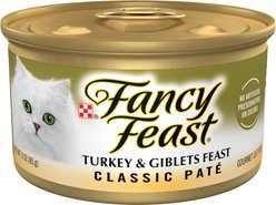 Fancy Feast Classic Turkey & Giblets Feast Canned Cat Food, 3-oz, case of 24