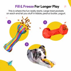 Petopia Interactive Standard Model Tearing Strength 60 - 70 N/MM W Letter-Shaped Bone Tough Chewer Dog Toy, Yellow, Large slide 2 of 9