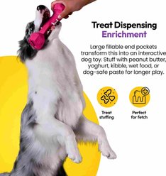 Petopia Interactive Soft Material, with Tear Resistance of 50 - 60 N/MM W Letter-Shaped Bone Tough Chewer Dog Toy, Pink, Large slide 2 of 9