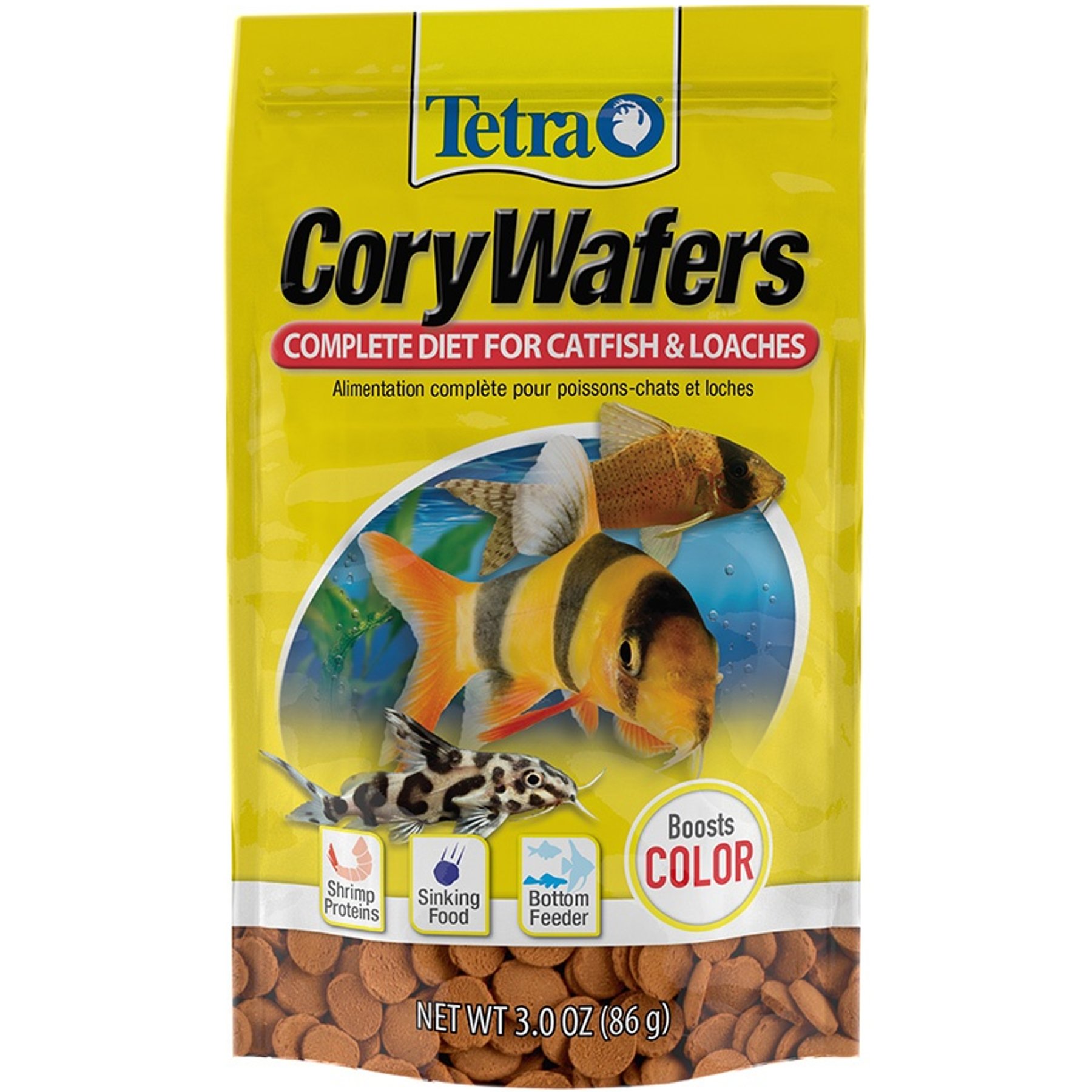 Tetra ShrimpWafers Catfish & Loaches Fish Food, 3-oz