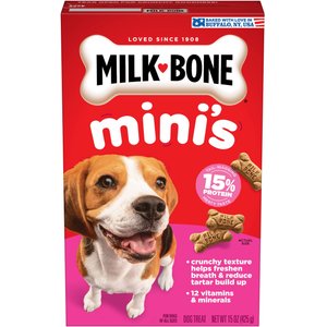 Milk-Bone Original Beef Flavored Crunchy Mini Dog Treats, 15-oz box