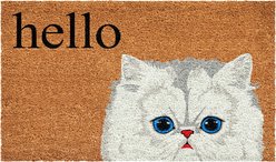 Calloway Mills White Persian Cat Outdoor Doormat, 24 x 36-in