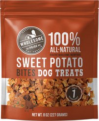 Wholesome Pride Pet Treats Sweet Potato Bites 100% All-Natural Single Ingredient Dog Treats, 8-oz bag